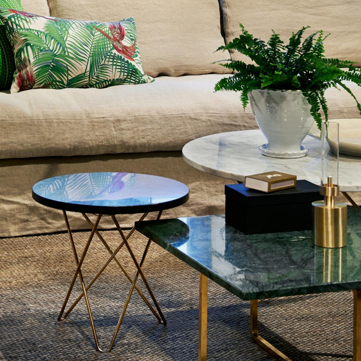 OX Denmarq O Table coffee table oak mattlack. brass stand – image 2