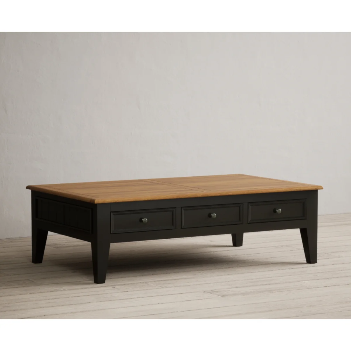 Charlton Oak and Black Painted Extra Large 6 Drawer Coffee Table – image 5