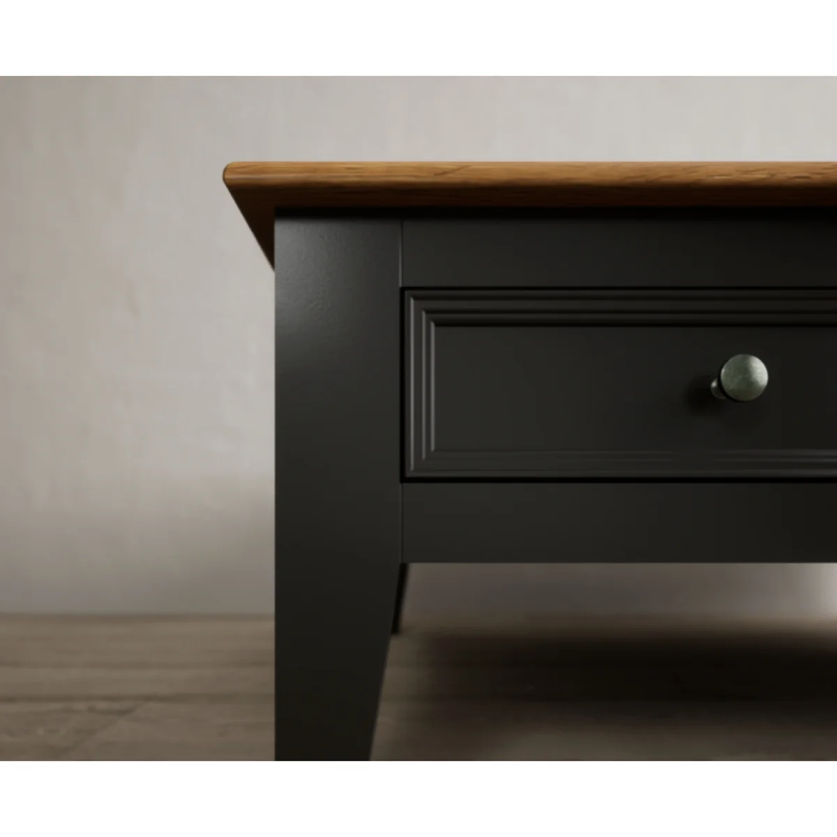 Charlton Oak and Black Painted Extra Large 6 Drawer Coffee Table – image 6