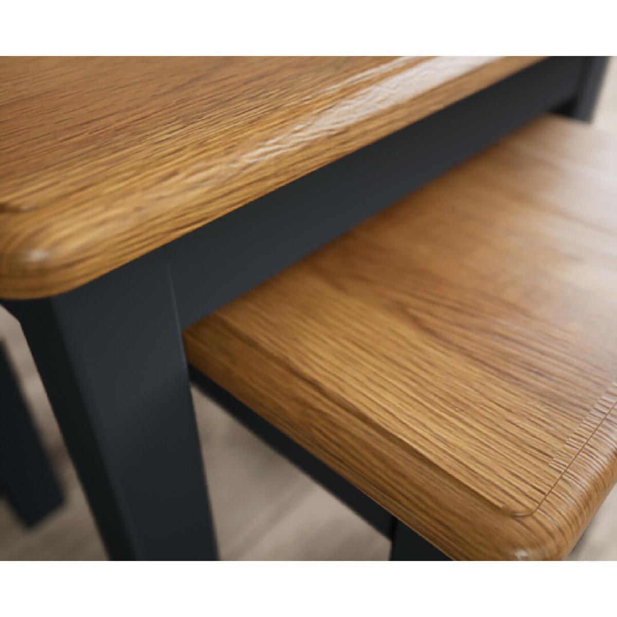 Delphine Oak and Blue Painted Nest Of Table – image 4