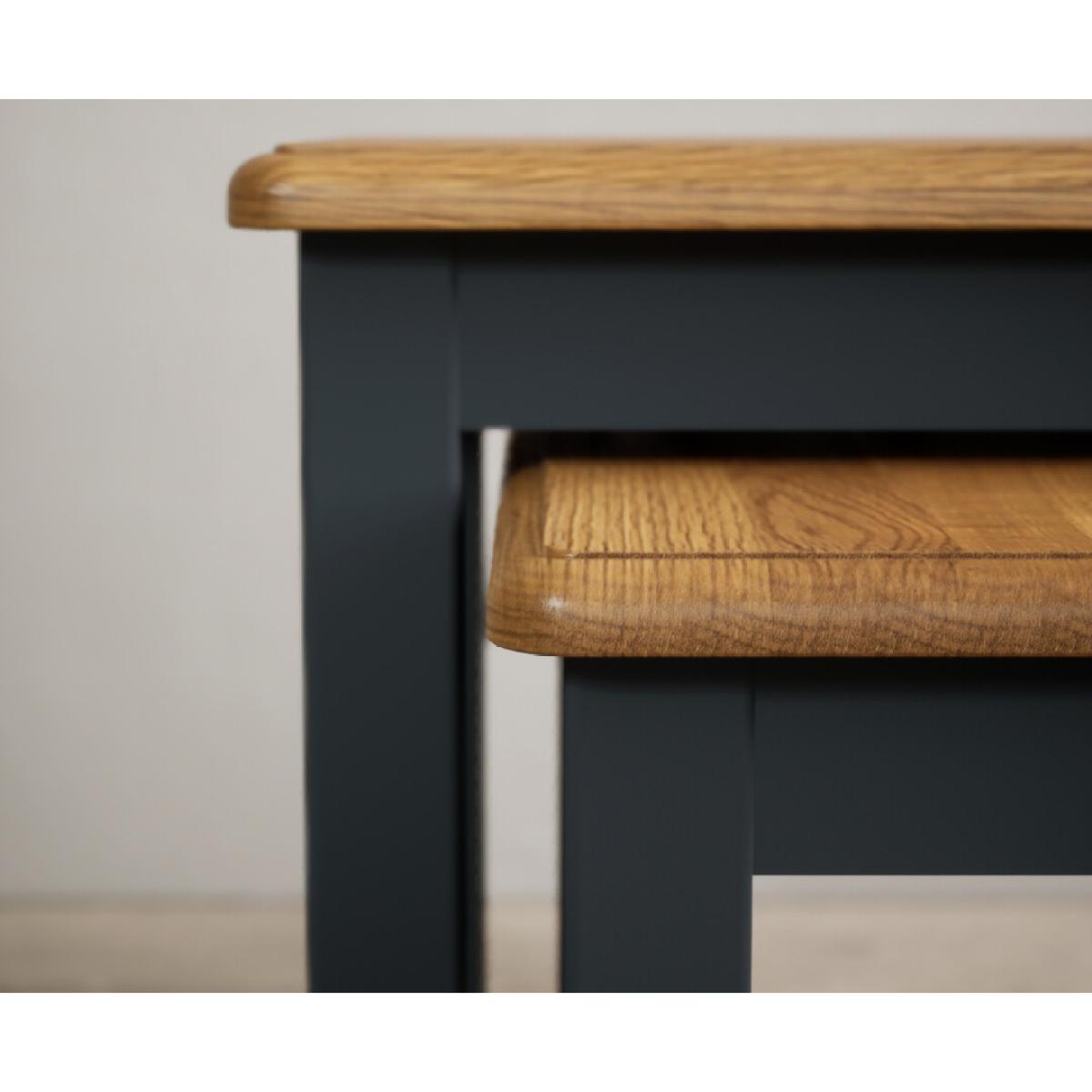 Delphine Oak and Blue Painted Nest Of Table – image 5