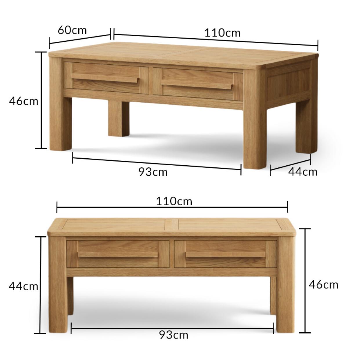 Eclipse Solid Oak Compact Coffee Table – image 9