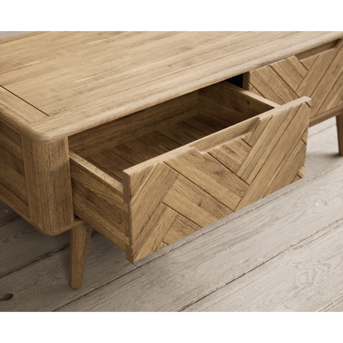 Parven Solid Oak 4 Drawer Storage Coffee Table – image 6