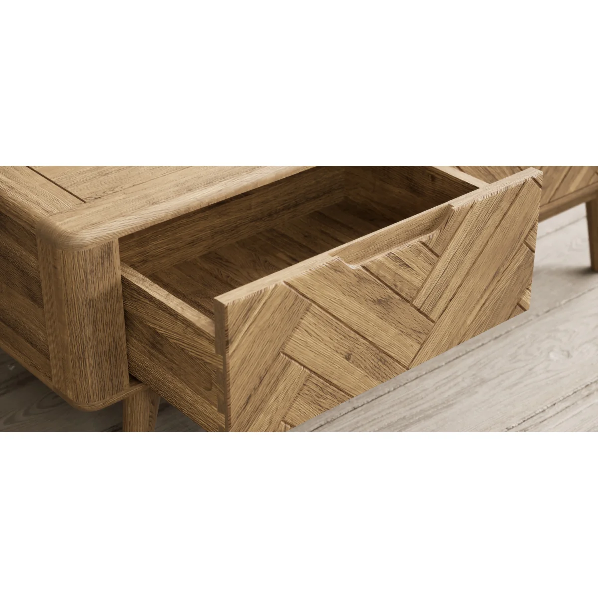 Parven Solid Oak 4 Drawer Storage Coffee Table – image 9
