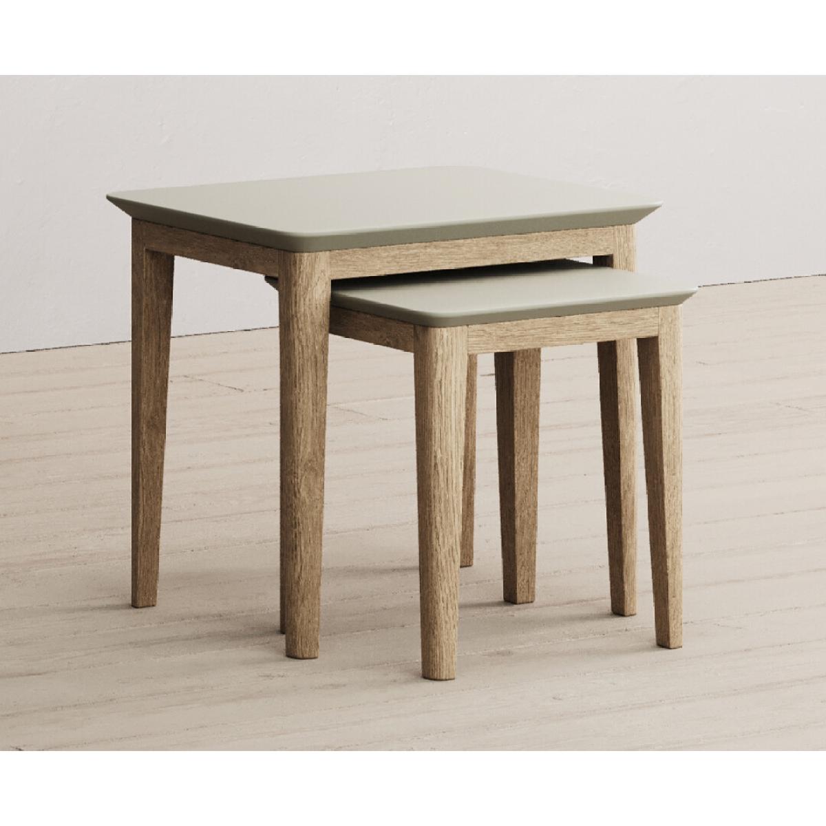 Ancona Oak and Soft Green Painted Nest Of Tables – image 3