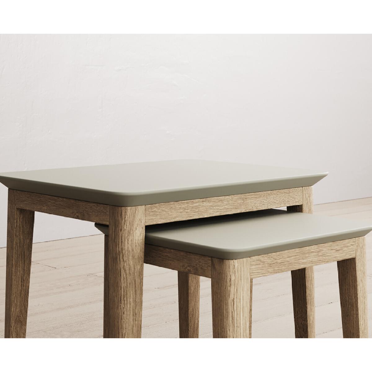 Ancona Oak and Soft Green Painted Nest Of Tables – image 6