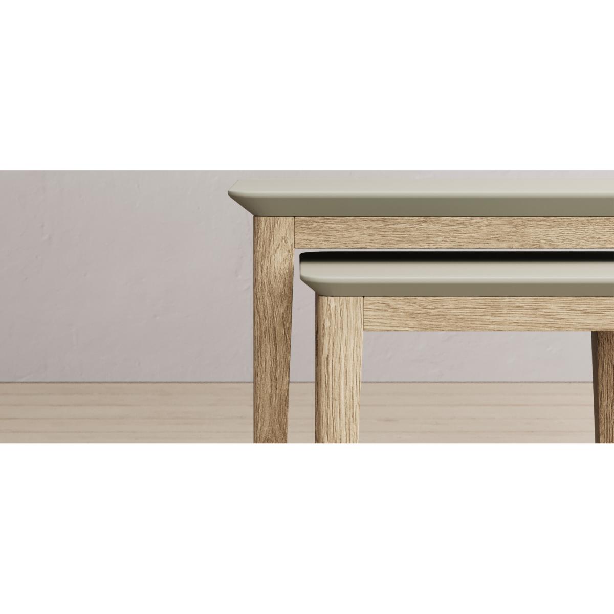Ancona Oak and Soft Green Painted Nest Of Tables – image 8