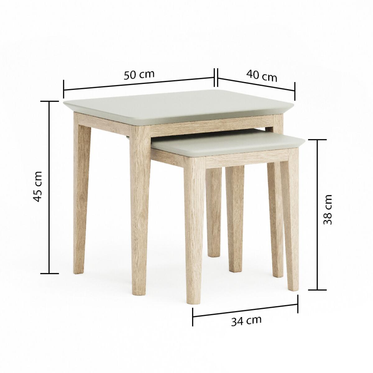 Ancona Oak and Soft Green Painted Nest Of Tables – image 9