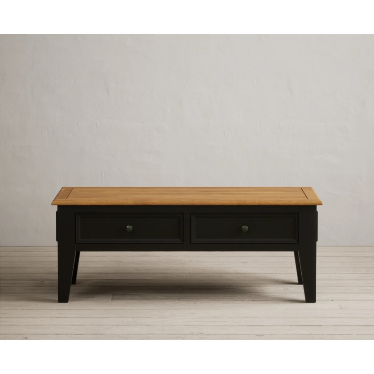Charlton Oak and Black Painted 4 Drawer Coffee Table – image 4