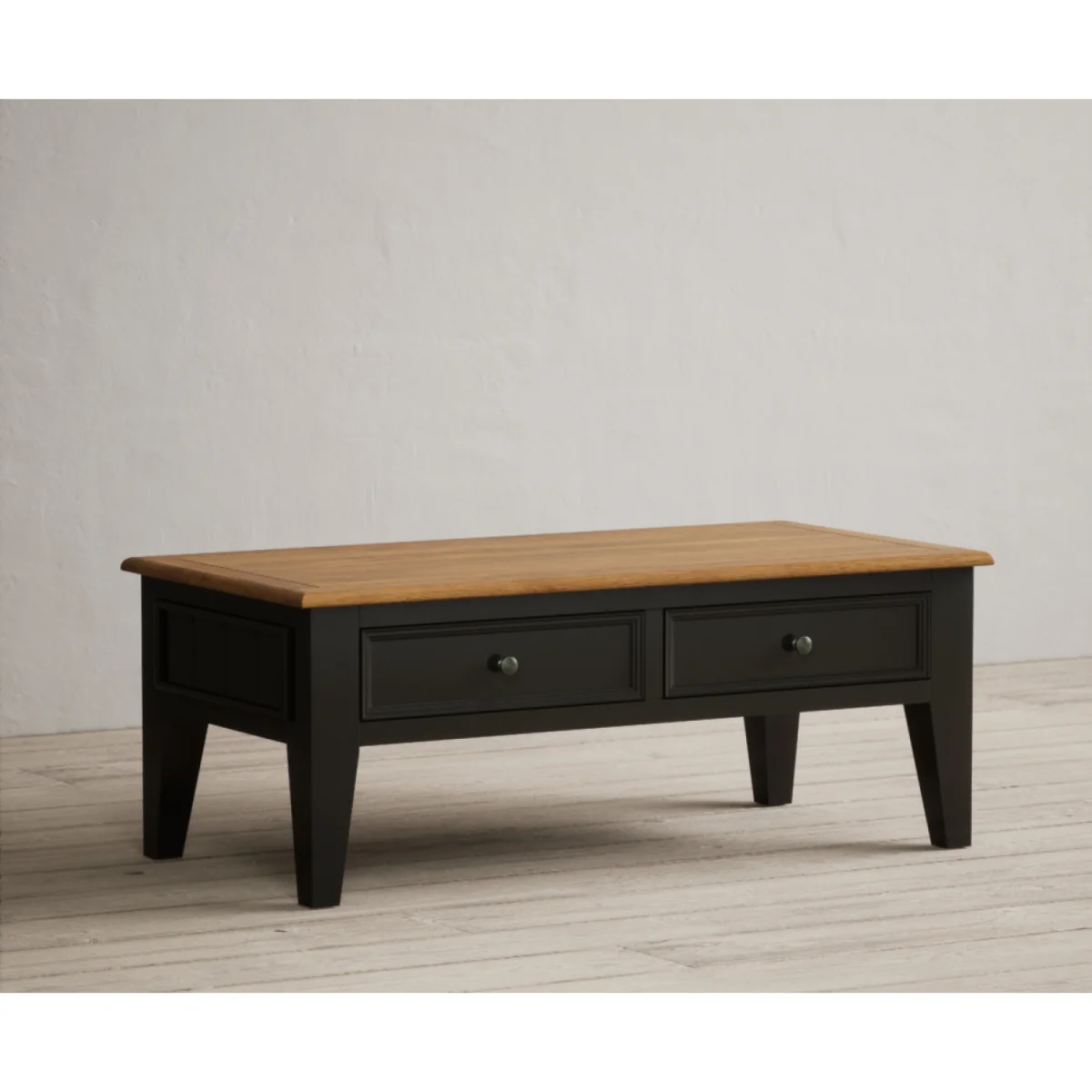 Charlton Oak and Black Painted 4 Drawer Coffee Table – image 5