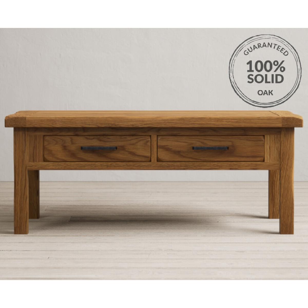 Country Rustic Solid Oak 4 Drawer Coffee Table – image 2