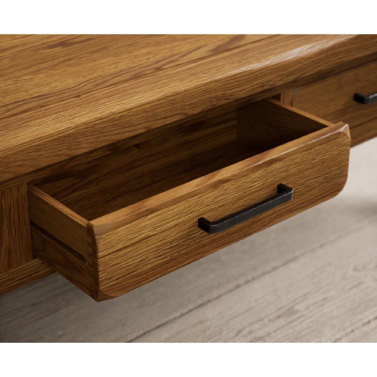 Country Rustic Solid Oak 4 Drawer Coffee Table – image 5