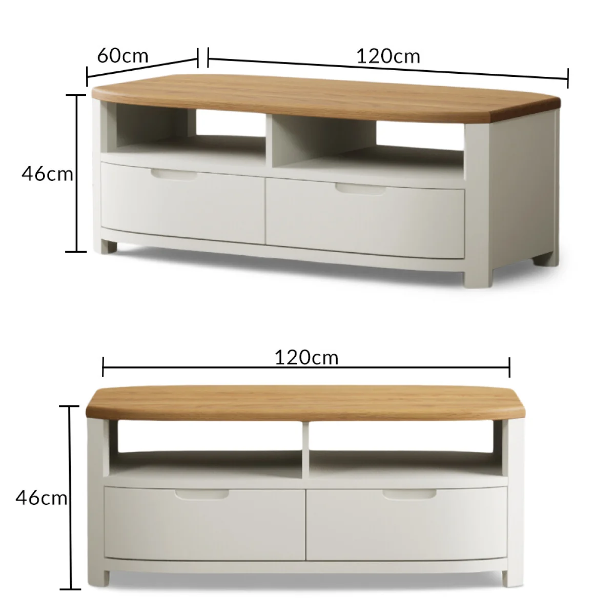 Bradwell Oak and Signal White Painted 4 Drawer Coffee Table – image 8
