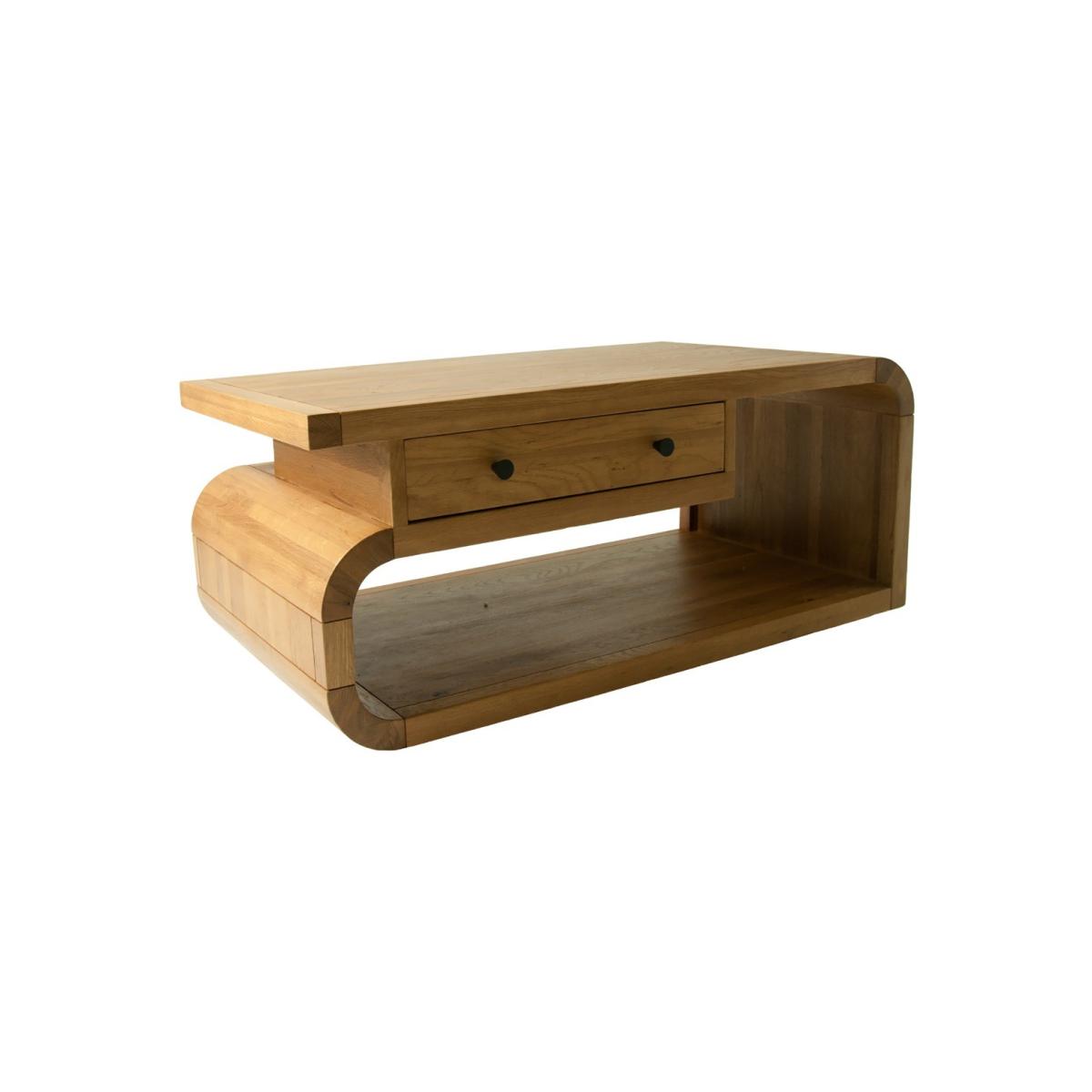 Modern Oak Living Coffee Table with Drawer – image 2