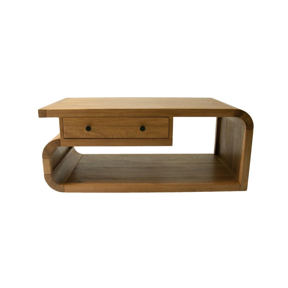 Modern Oak Living Coffee Table with Drawer – image 3