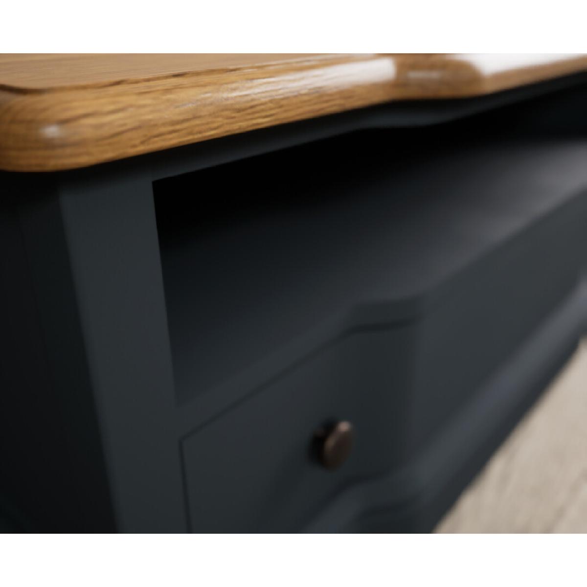 Delphine Oak and Blue Painted 2 Drawer Coffee Table – image 5