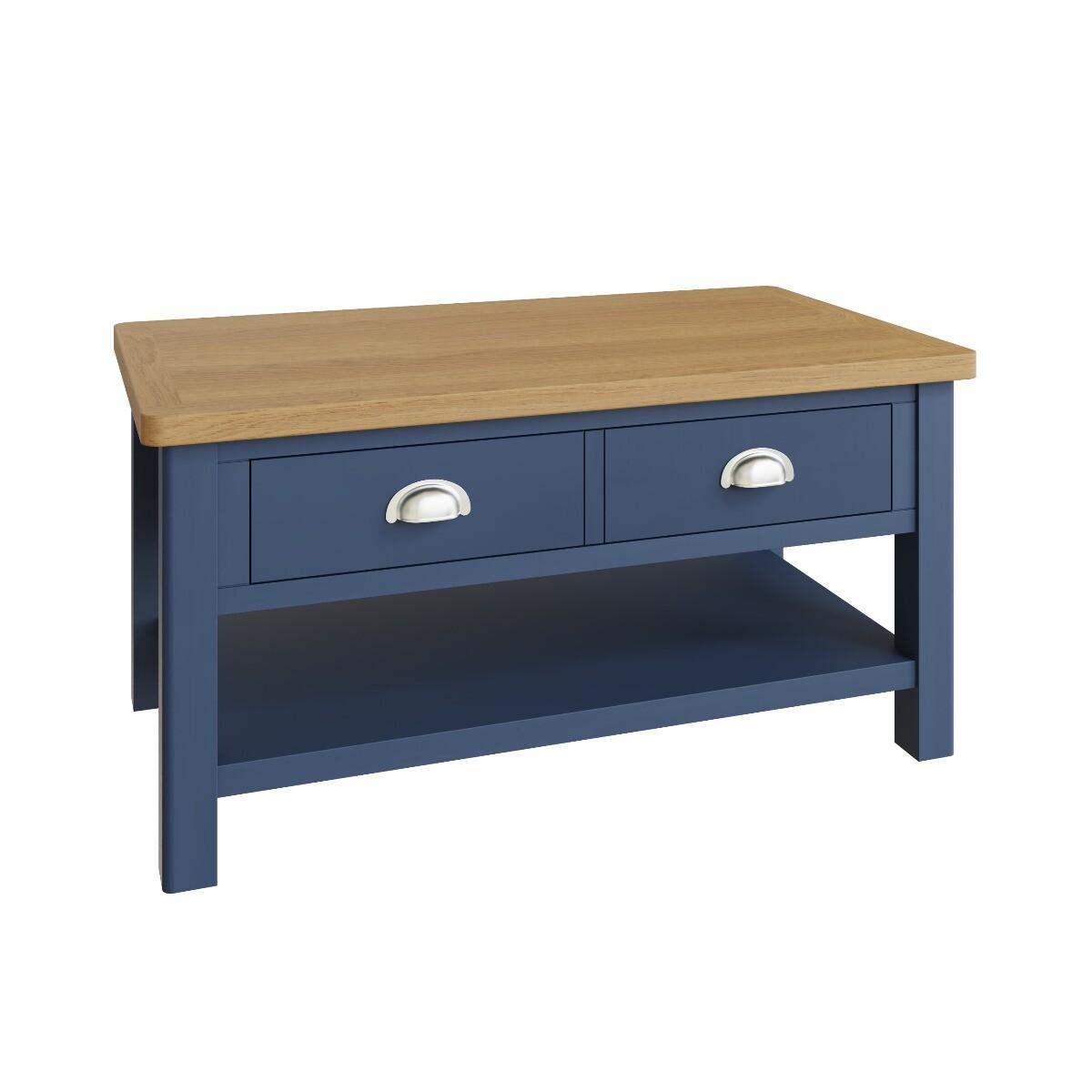 Cole Oak and Blue Large Coffee Table – image 4