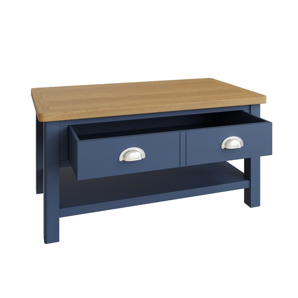 Cole Oak and Blue Large Coffee Table – image 5