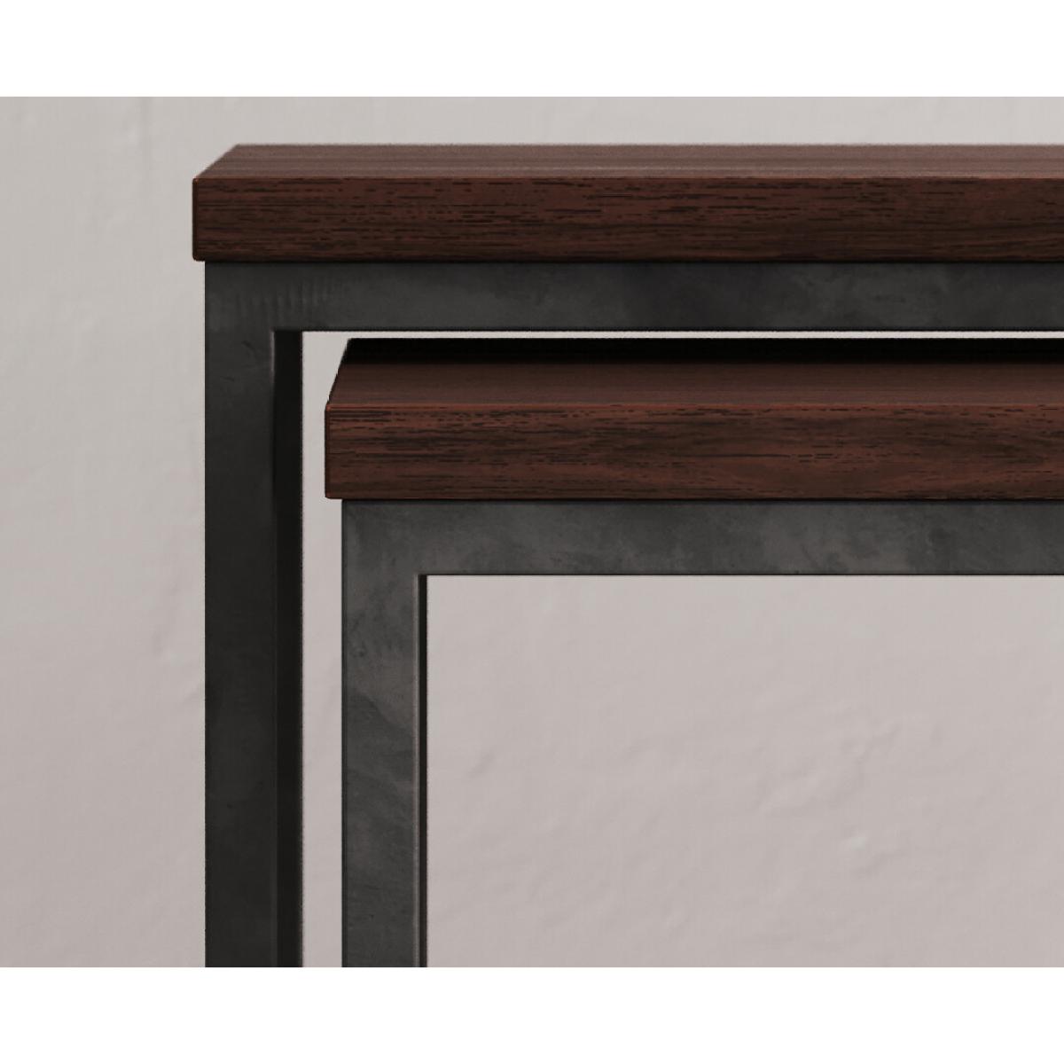 Dakota Dark Acacia and Metal Nest of Tables – image 5