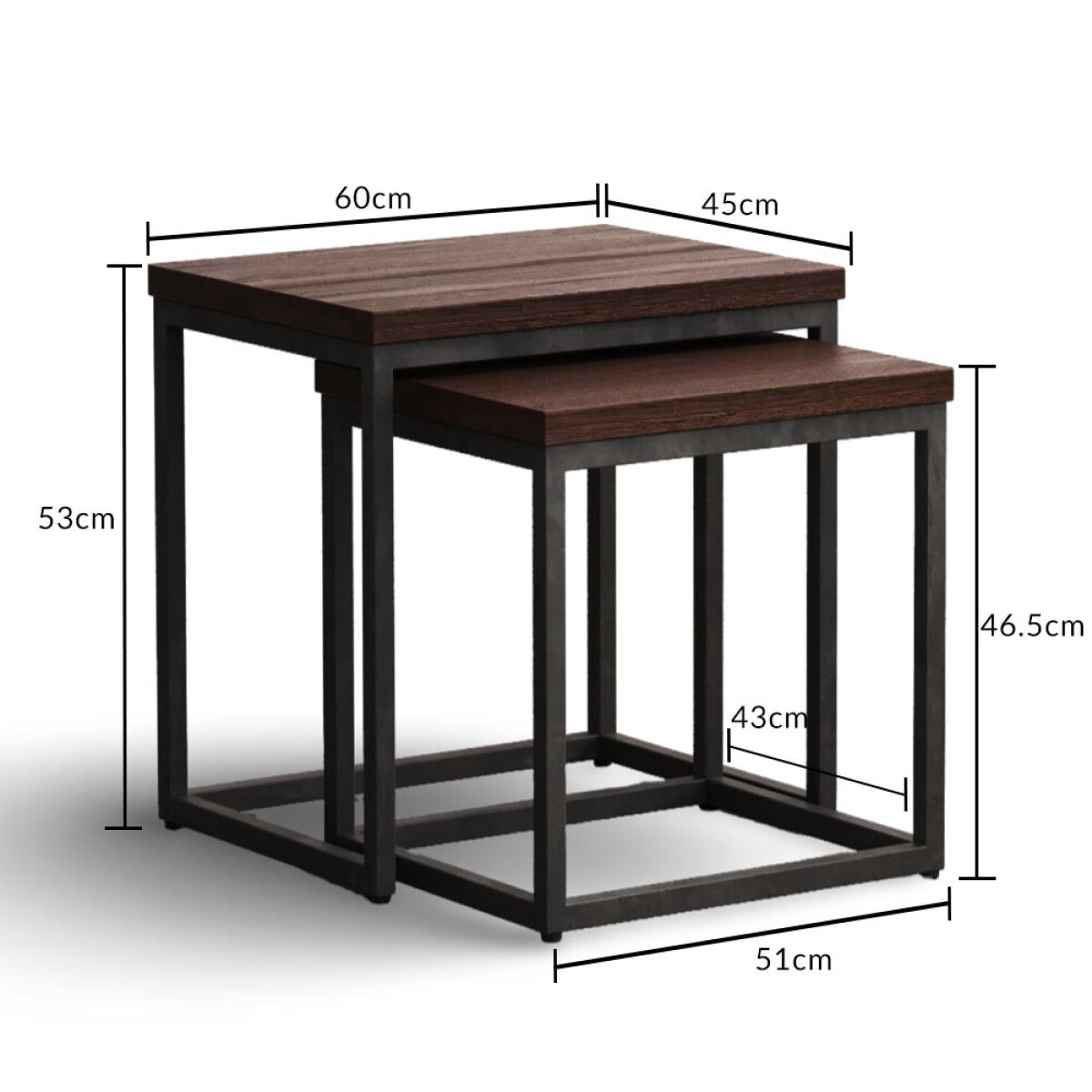Dakota Dark Acacia and Metal Nest of Tables – image 6