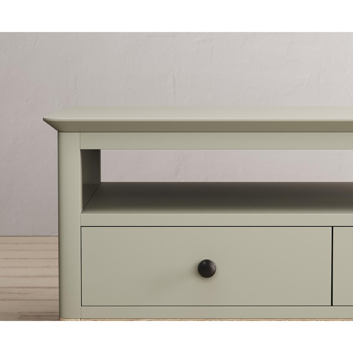 Ancona Oak and Soft Green Painted 4 Drawer Coffee Table – image 6