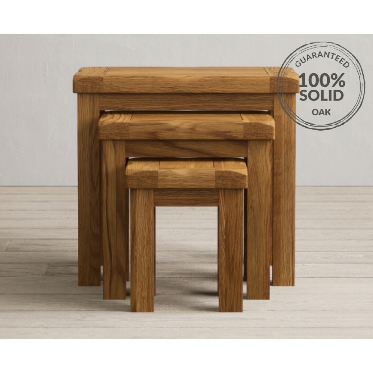 Harrogate Rustic Solid Oak Nest Of Tables – image 2