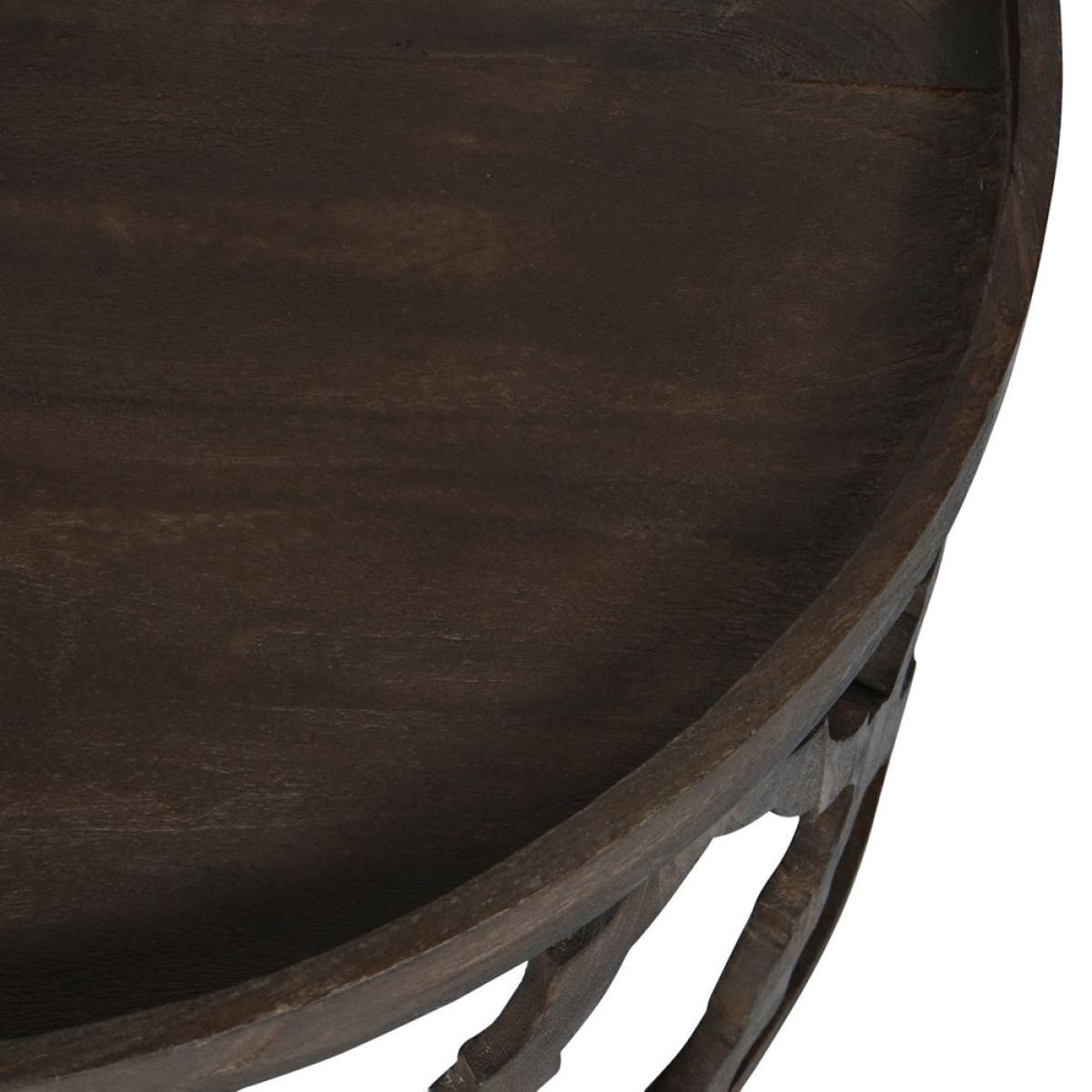 Libra Calm Neutral Collection - Kielder Solid Carved Wooden Coffee Table in Dark Brown – image 3