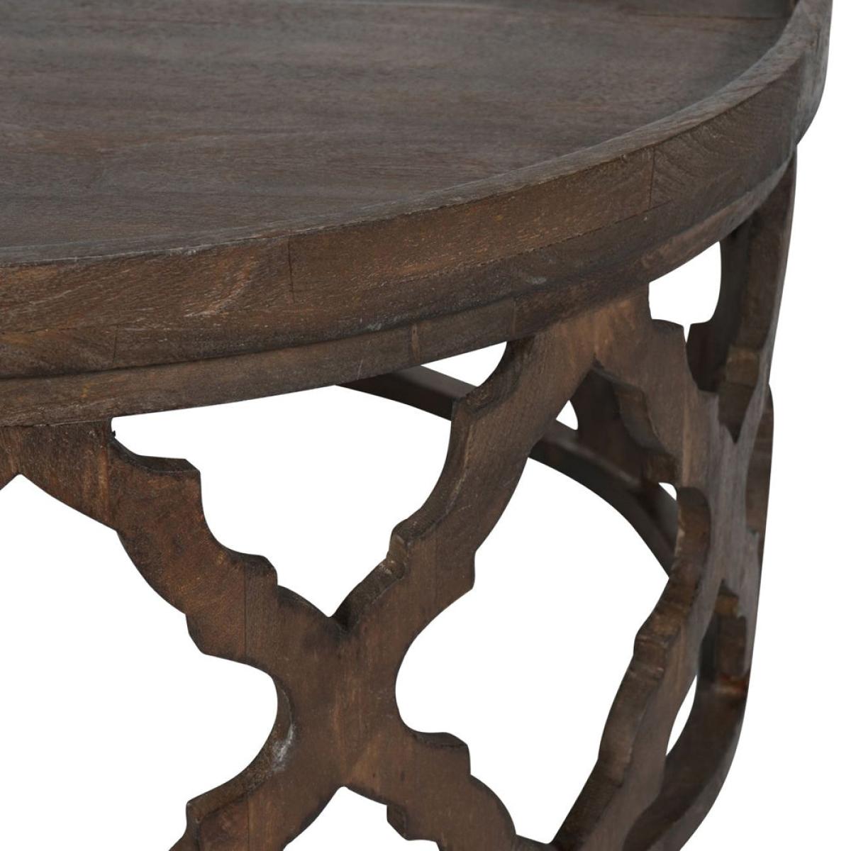 Libra Calm Neutral Collection - Kielder Solid Carved Wooden Coffee Table in Dark Brown – image 4