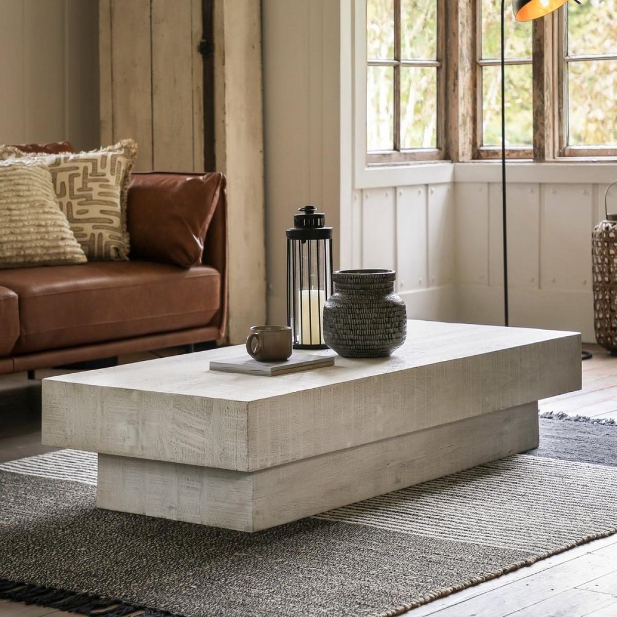Gallery Interiors Inca Coffee Table in Whitewash – image 2