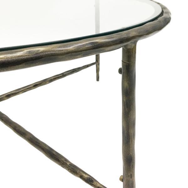 Libra Patterdale Round Dark Bronze Finish With Glass Top Coffee Table – image 3