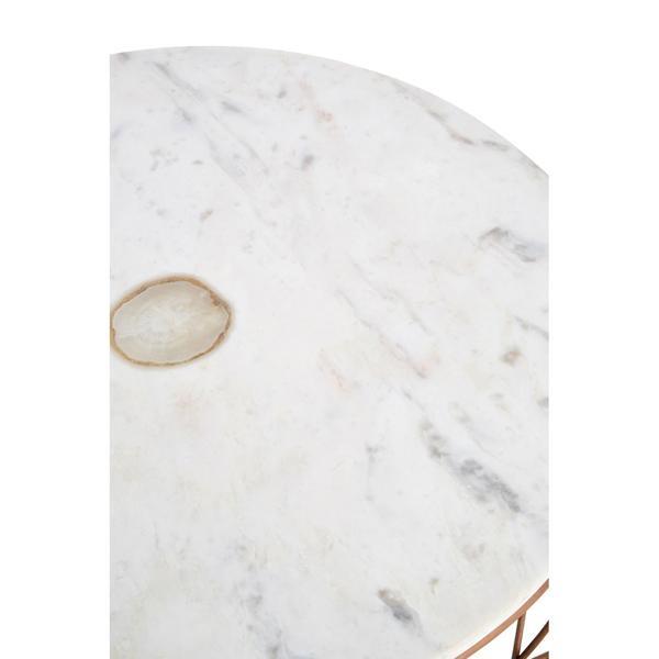 Olivia's Coffee Table Vera White Round Wireframe Base – image 3