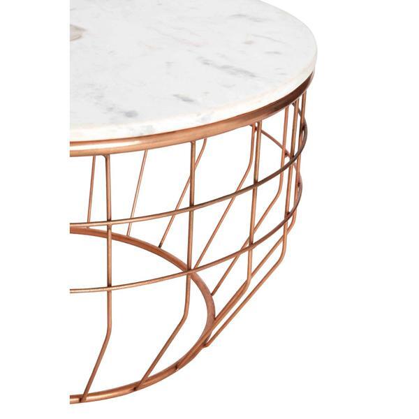 Olivia's Coffee Table Vera White Round Wireframe Base – image 4