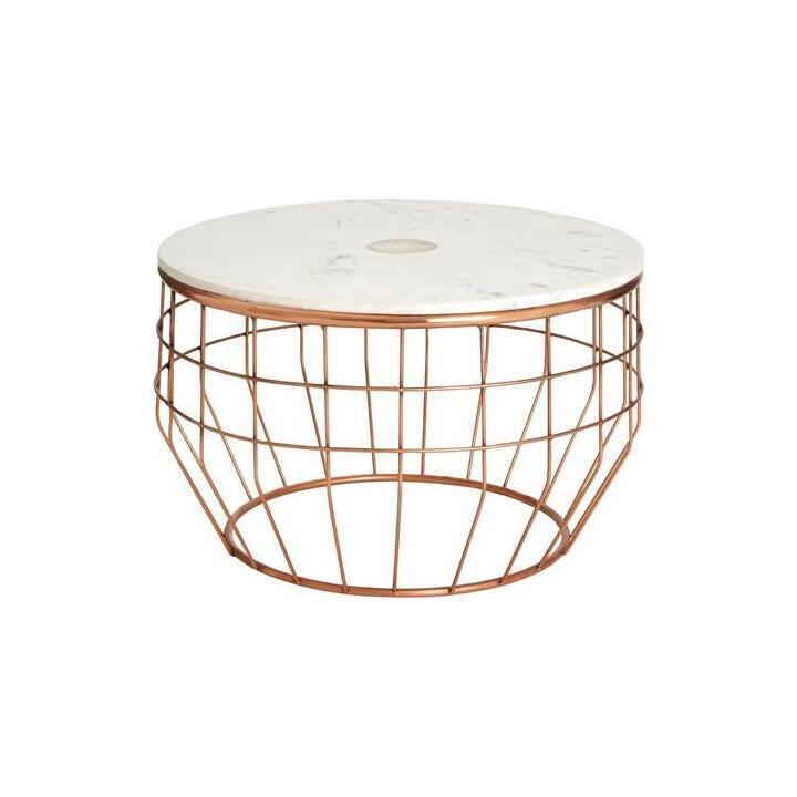 Olivia's Coffee Table Vera White Round Wireframe Base – image 2