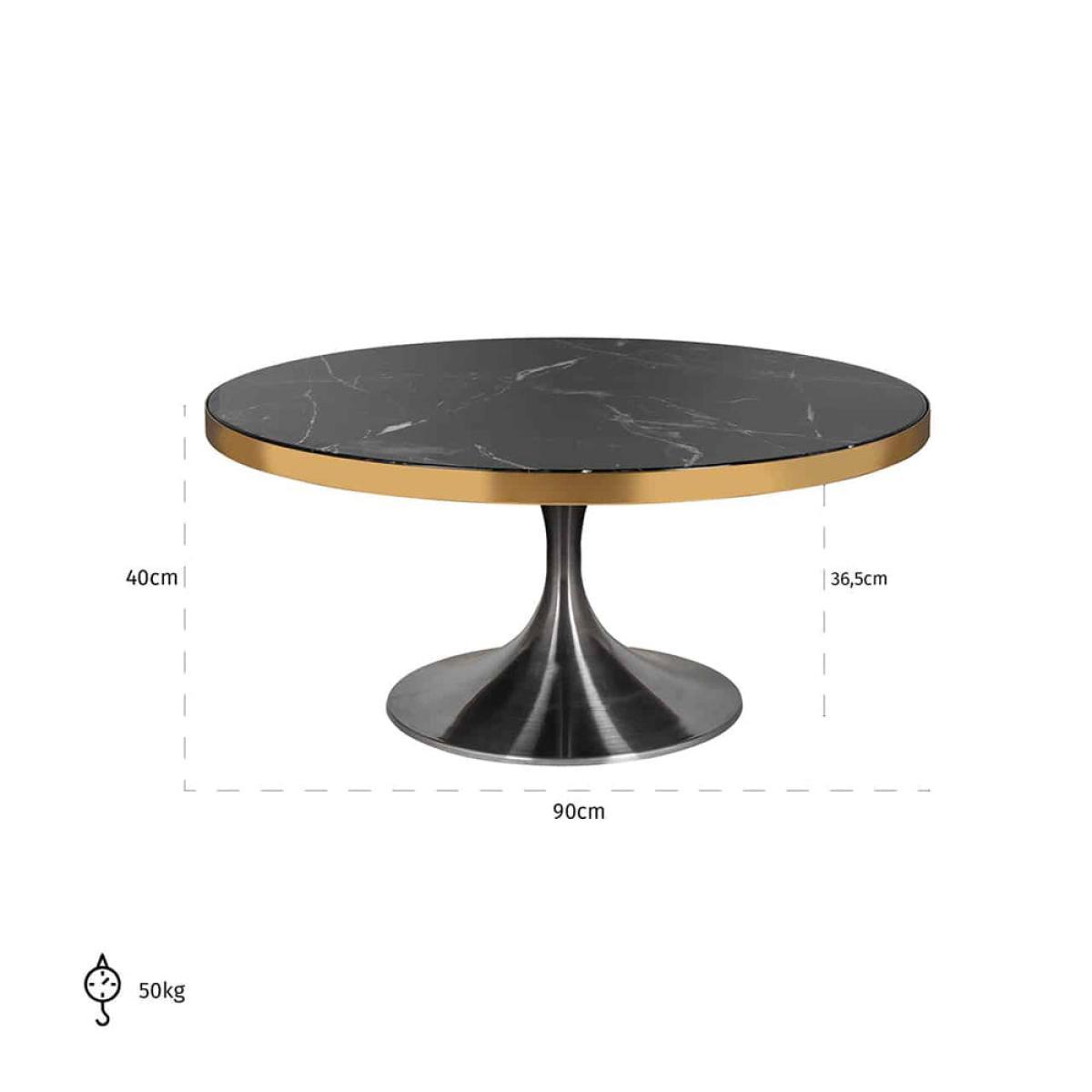 Richmond Iroca Brushed Gold And Black Coffee Table – image 3