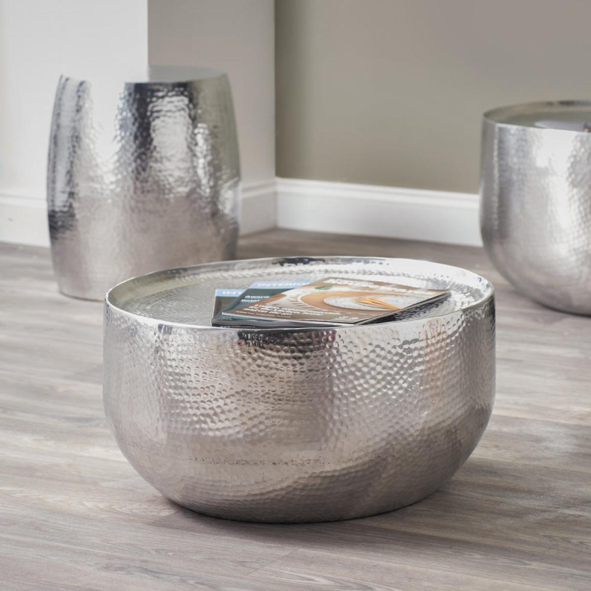 Olivia's Mimi Small Hammered and Polished Round Table in Aluminium – image 2
