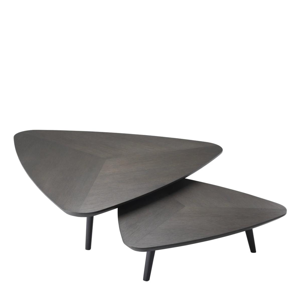 Eichholtz Lauren Set of 2 Coffee Tables in Mocha Straight Oak Ven – image 3