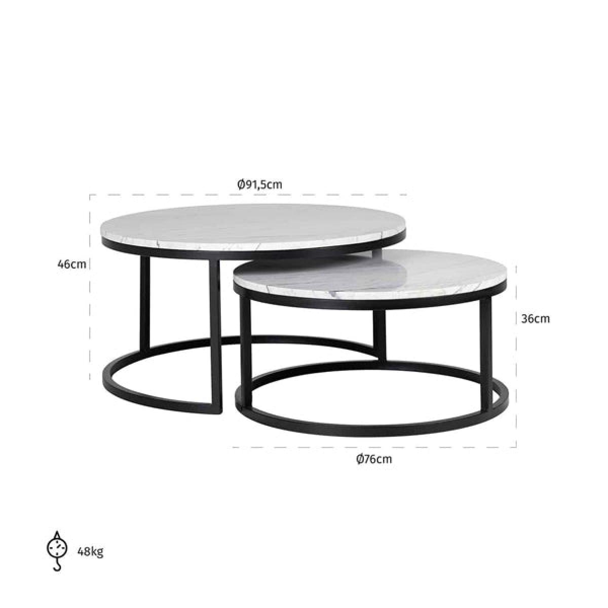 Richmond Set of 2 Lexington White Coffee Table – image 4