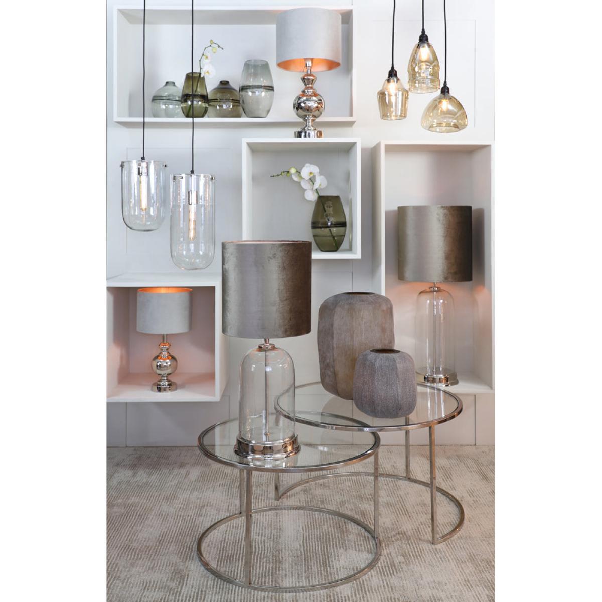 Light & Living Duarte Coffee Table Nickel And Glass Set of 2 – image 3