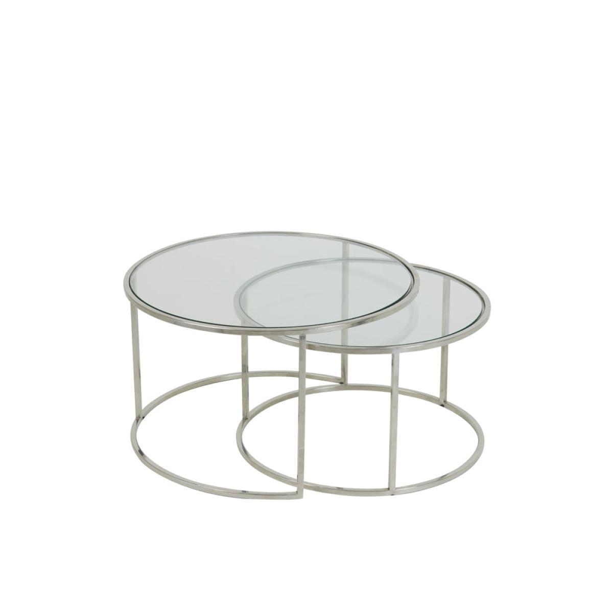 Light & Living Duarte Coffee Table Nickel And Glass Set of 2 – image 5