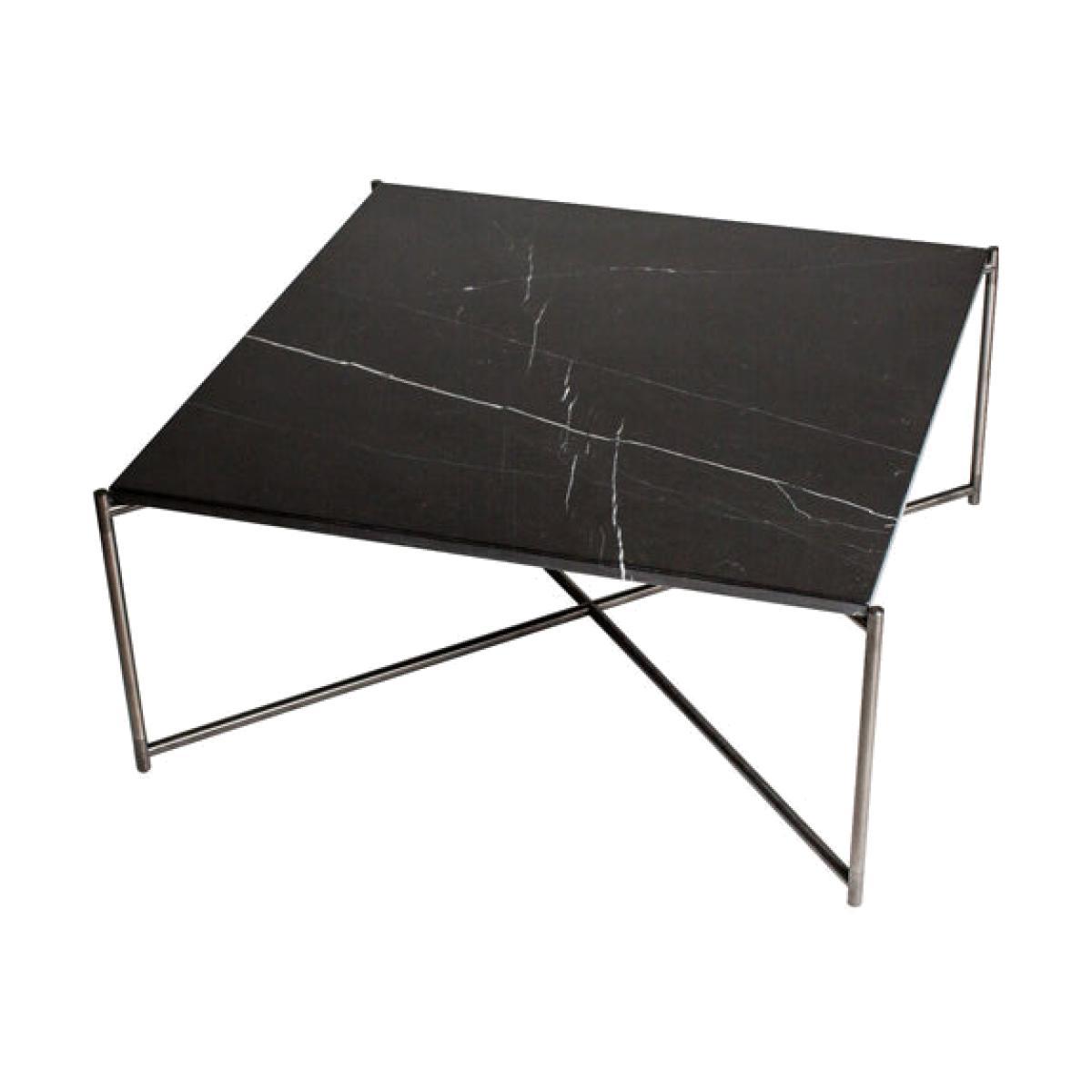 Gillmore Iris Black Marble Top & Gun Metal Frame Square Coffee Table – image 1