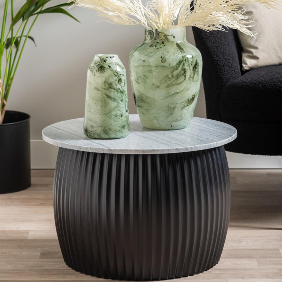Leitmotiv Grey Marble Luscious Coffee Table with Black Frame – image 2