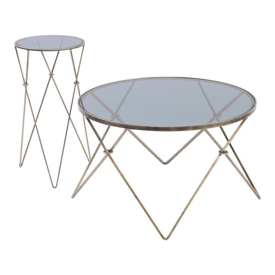 Libra Sassari Antique Gold And Smoke Glass Coffee Table – image 2