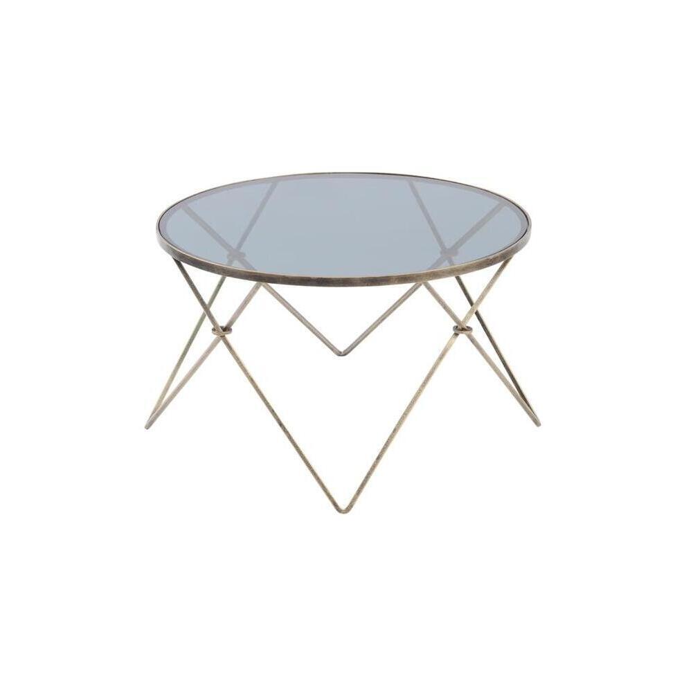 Libra Sassari Antique Gold And Smoke Glass Coffee Table – image 1