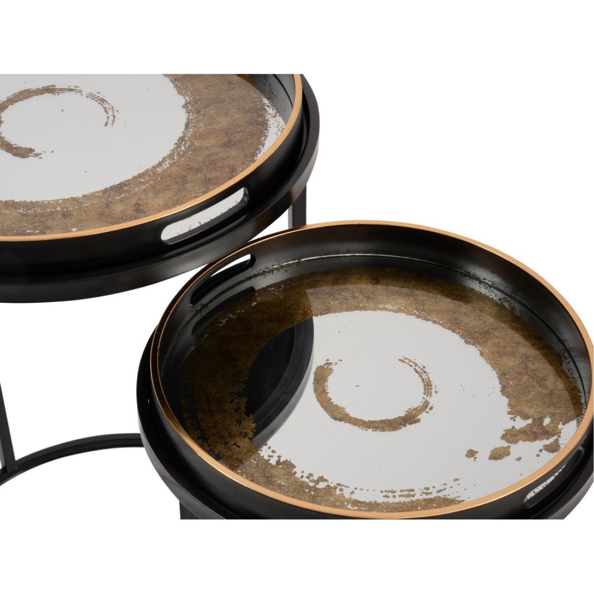 Libra Set of 2 Swirl Tables Gold – image 2