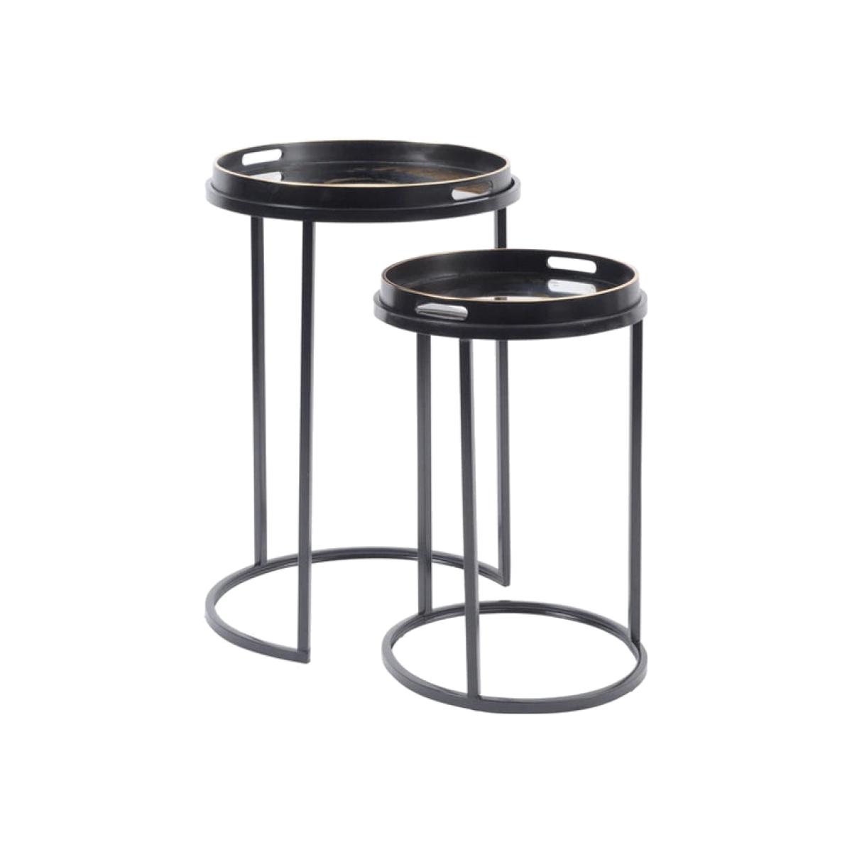 Libra Set of 2 Swirl Tables Gold – image 1