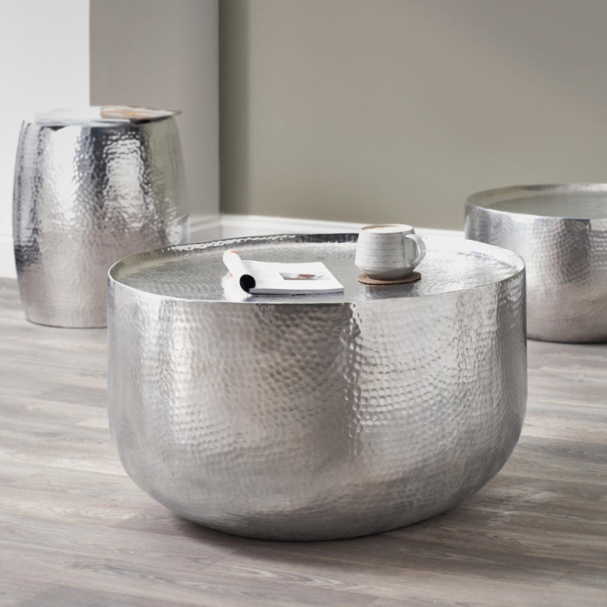 Olivia's Mimi Large Hammered and Polished Round Table in Aluminium – image 2
