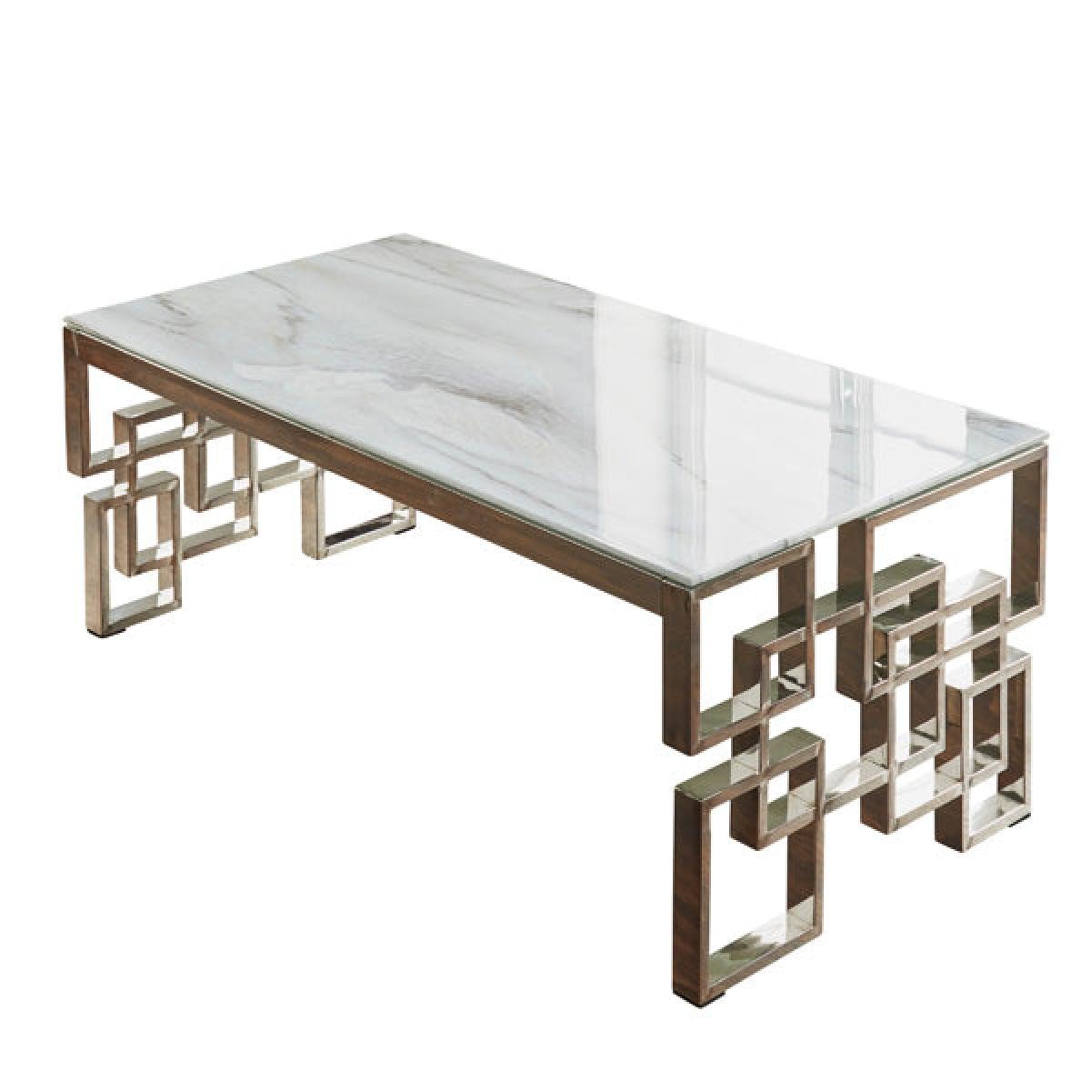 Native Home Coffee Table Marble Glass Silver / Silver / Small – image 3