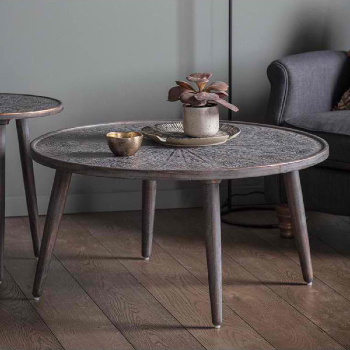 Gallery Interiors Agra Coffee Table in Grey Copper | Outlet – image 2