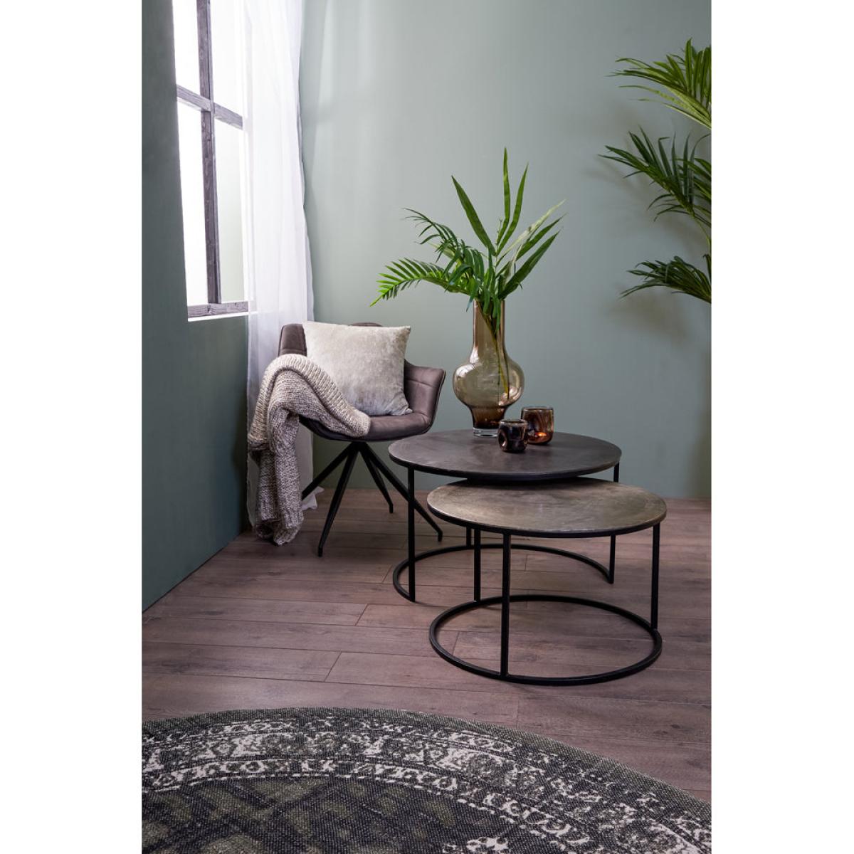 Light & Living Set of 2 Talca Coffee Table Antique Lead | Outlet – image 12