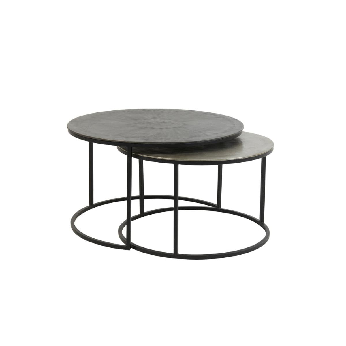 Light & Living Set of 2 Talca Coffee Table Antique Lead | Outlet – image 7